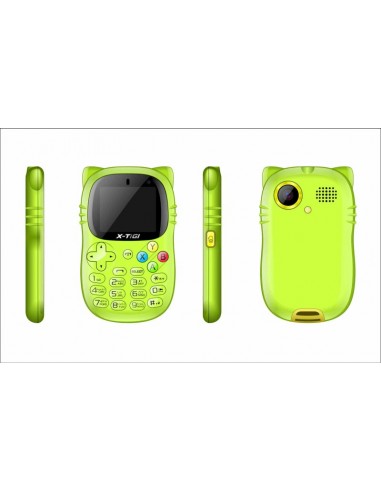 Téléphone X-TIGI 1 kids Vert compact et sécurisé Téléphone X-TIGI 1 kids Vert compact et sécurisé