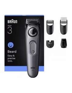 Tondeuse barbe noir avec peignes réglables précision 0,5-10 mm