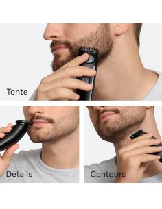 Tondeuse barbe noir avec peignes réglables précision 0,5-10 mm 2