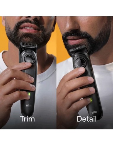 Réglages précis et 5 outils stylisation tondeuse Braun