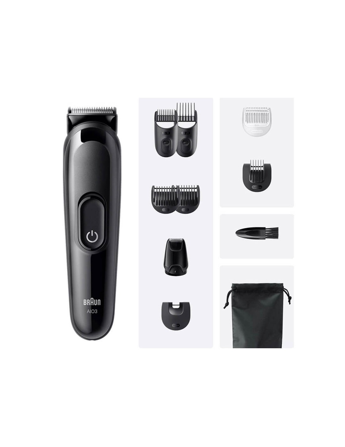Tondeuse Multifonction 10EN1 BRAUN AIO3560 rechargeable noire pour barbe et cheveux