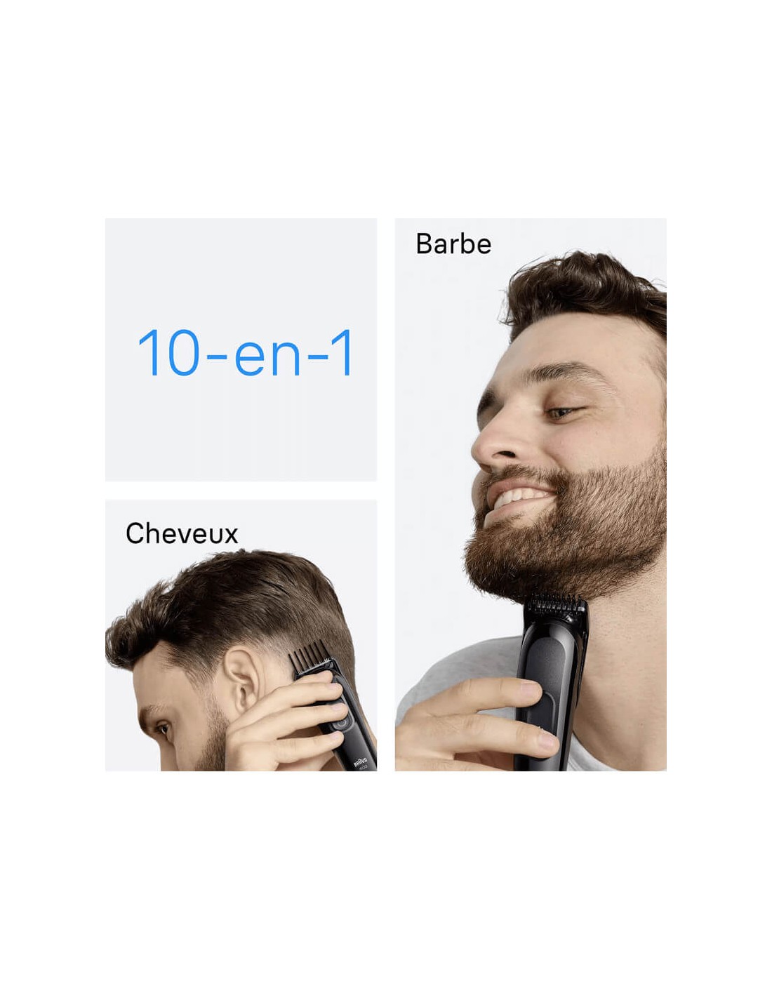 Kit complet tondeuse 10 en 1 Braun accessoires pour barbe, cheveux et corps