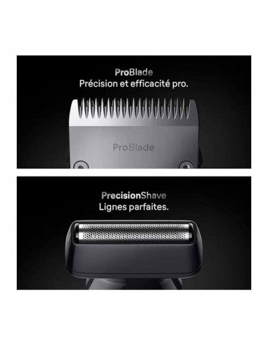 Tondeuse multifonction homme pour barbe et cheveux noir élégant