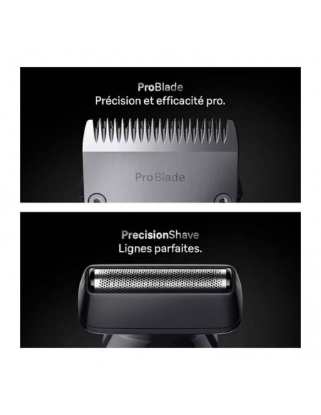 Tondeuse multifonction homme pour barbe et cheveux noir élégant