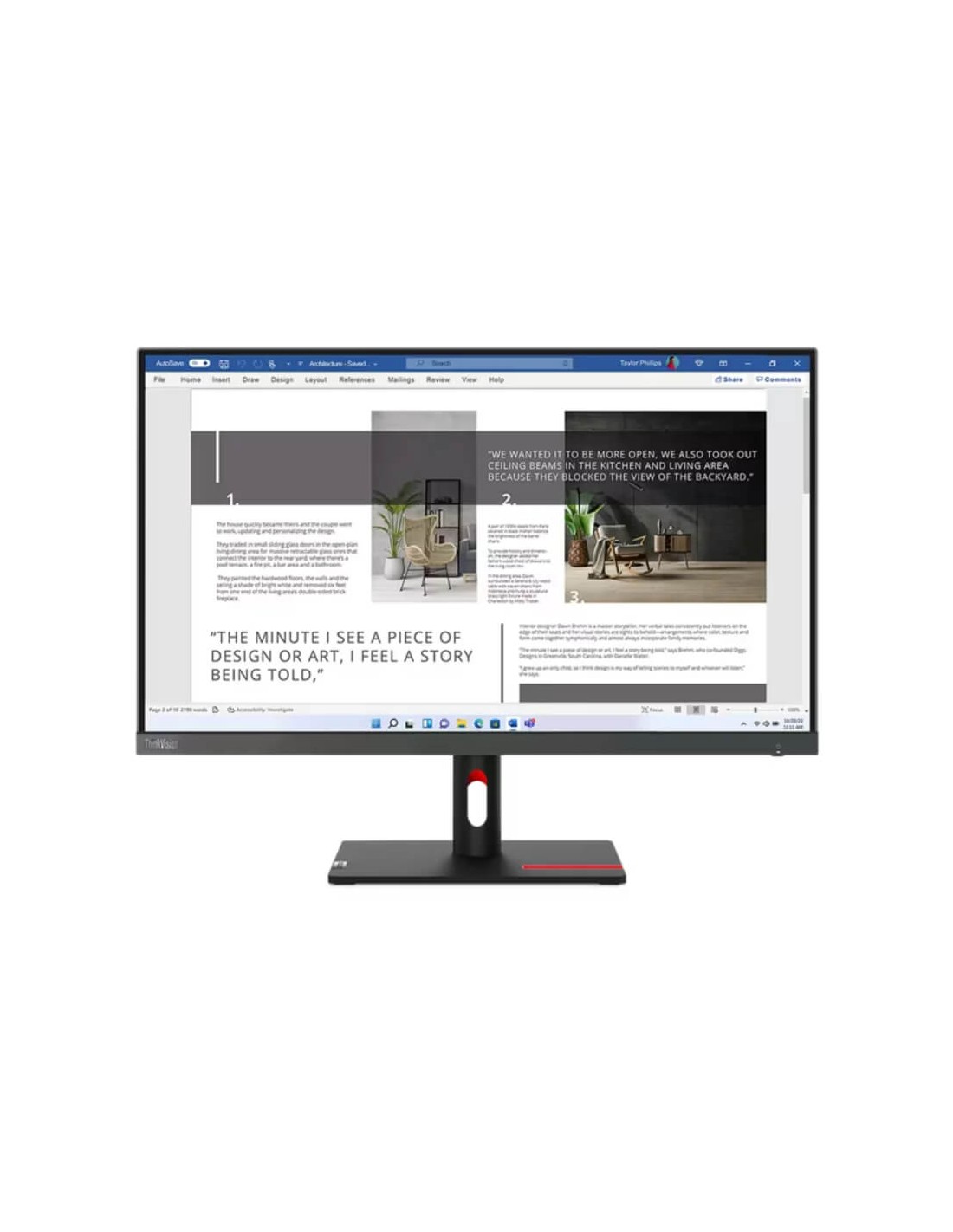 écran Lenovo Think Vision S24i-30 23.8″ Full HD 100 Hz affichage net