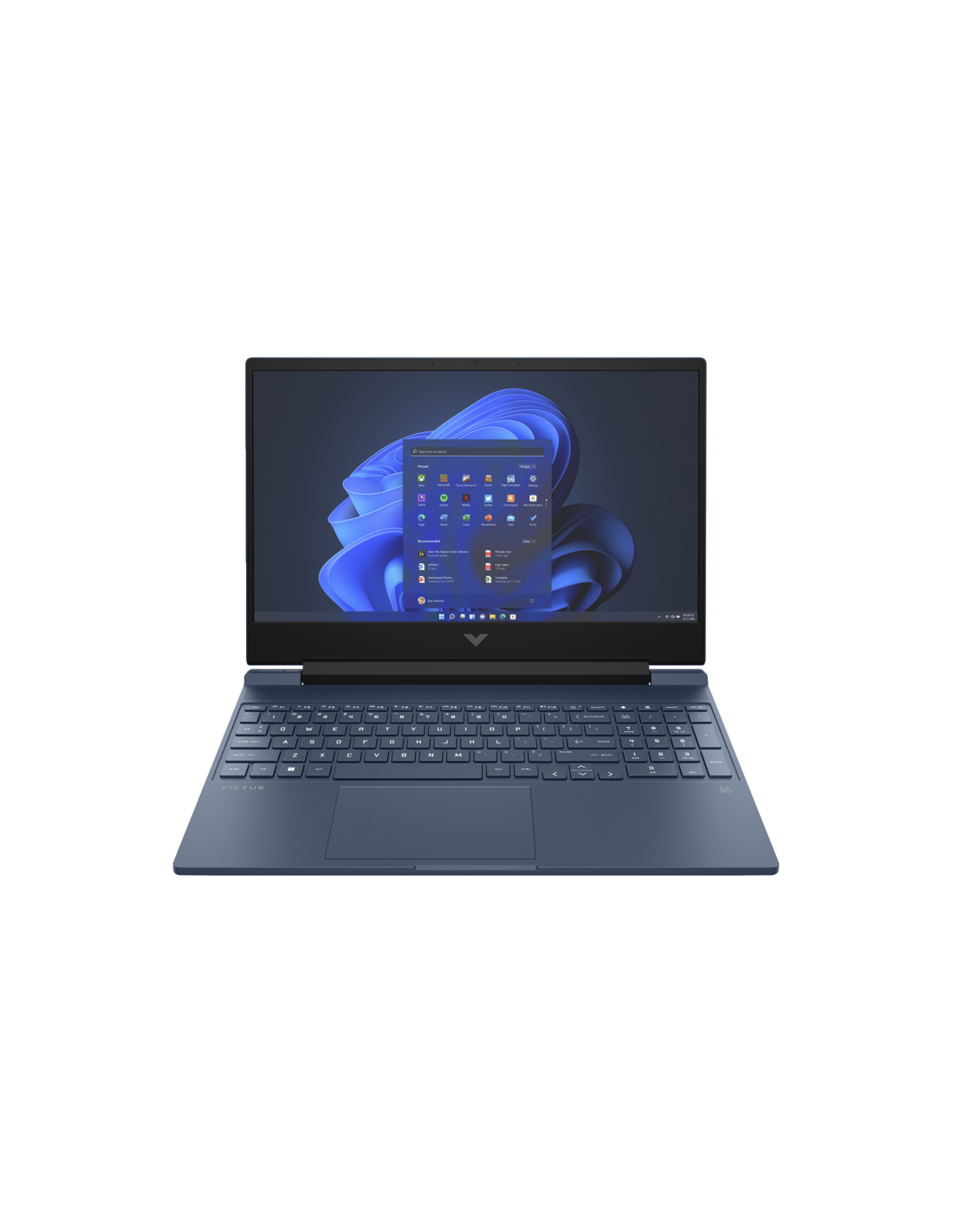 PC Portable Gamer HP Victus 15-fa1006nk i5 13è Gén 8Go RTX 2050 vue avant et design élégant