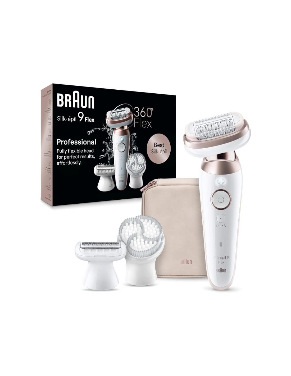 Épilateur Électrique Braun Silk-epil 9 Flex 9-060 3D design rose titan pour femmes