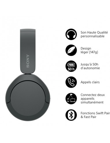 Casque Sony nomade pliable pour transport facile Casque Sony nomade pliable pour transport facile