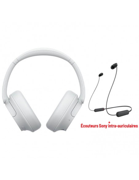Casque Sony WH-CH720N + Écouteurs Sony intra-auriculaires (WI-C100) Casque Sony WH-CH720N + Écouteurs Sony intra-auriculaires (WI-C100)