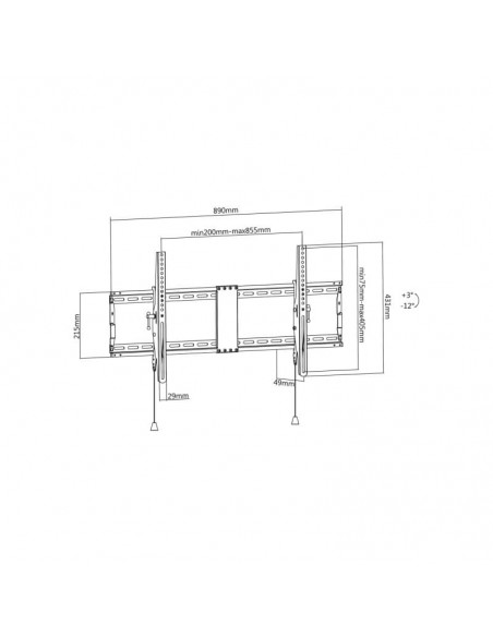Design élégant support mural TV noir SBOX PLB-5948T-2 Design élégant support mural TV noir SBOX PLB-5948T-2