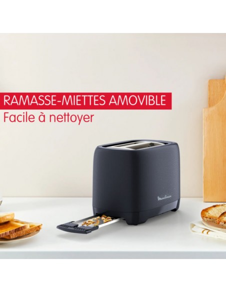 Grille-pain 2 fentes noir Moulinex pour petit déjeuner rapide