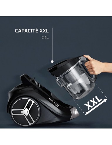 Aspirateur silencieux Rowenta Compact Power XXL noir élégant Aspirateur silencieux Rowenta Compact Power XXL noir élégant