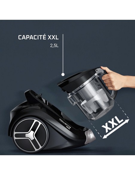 Aspirateur silencieux Rowenta Compact Power XXL noir élégant Aspirateur silencieux Rowenta Compact Power XXL noir élégant