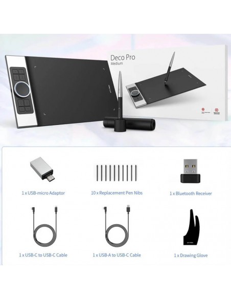 Tablette graphique portable XP-PEN Déco Pro medium avec touches raccourci Tablette graphique portable XP-PEN Déco Pro medium avec touches raccourci