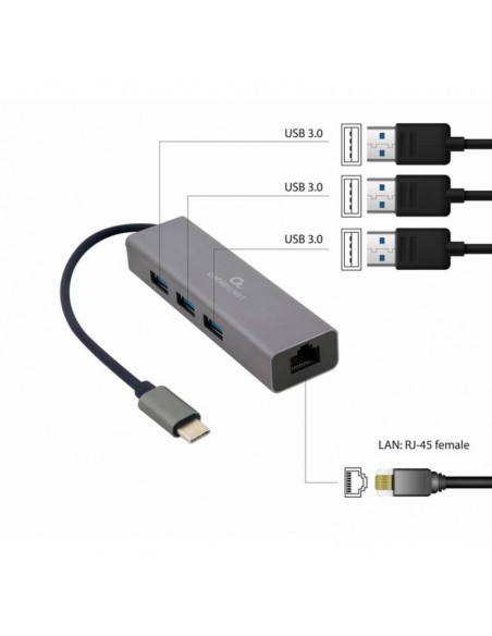 Convertisseur USB-C vers Ethernet GEMBIRD Gigabit