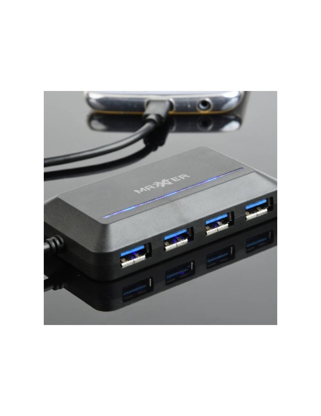 hub usb 3.1 type-c 4 ports noir compatible pc macbook smartphone
