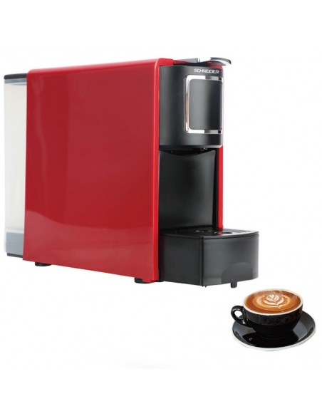 Cafetière électrique Schneider design noir et rouge pratique