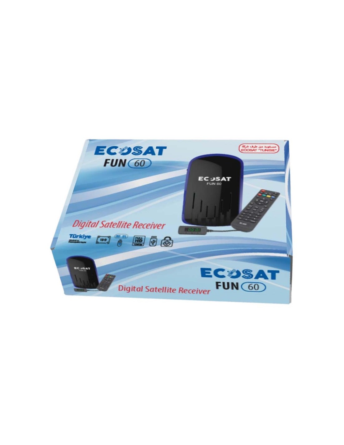 Récepteur Ecosat FUN-60 Full HD Wifi HDMI USB compatible 3G