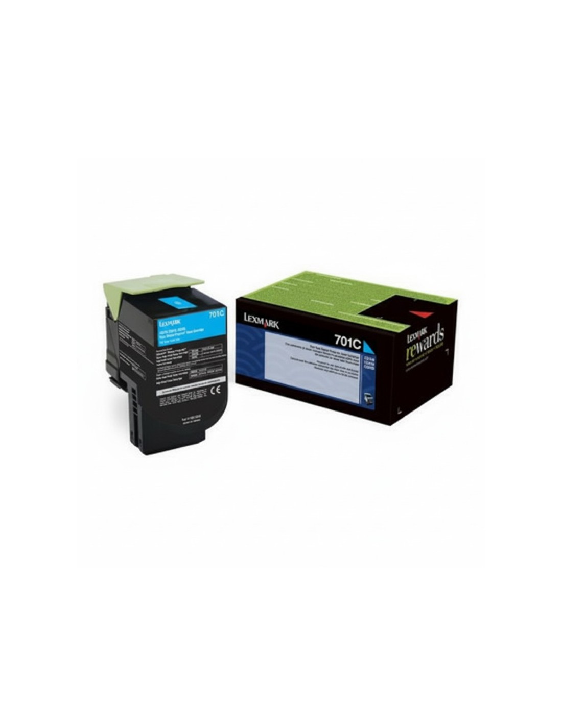 Toner Original LEXMARK 70C80CE Cyan cartouche laser fiable