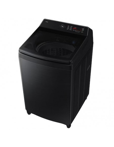 Lave linge top noir avec sécurité enfants intégrée