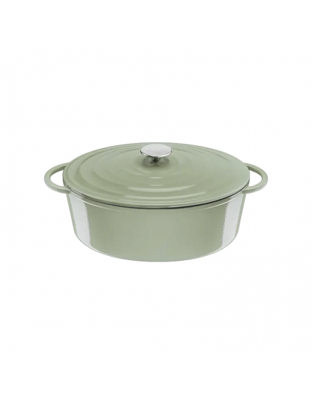 Cocotte Lov 34×26 cm émaillée vert lichen design Cocotte Lov 34×26 cm émaillée vert lichen design