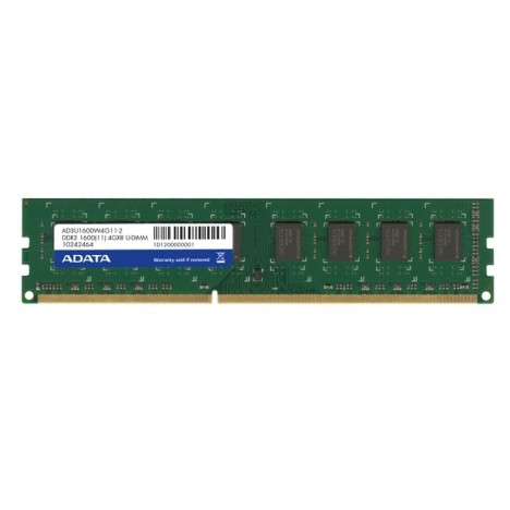 Barrette Mémoire Adata 4 Go DDR3 1600 Mhz