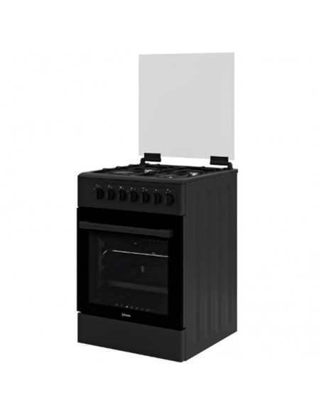 Vue latérale cuisinière VEDETTE VGE6241BMA noir élégante
