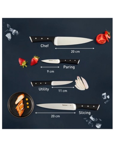 Couteaux Tefal universels ergonomiques pour usage quotidien