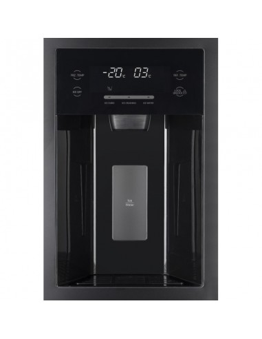 Frigo double porte verre noir Hyundai style moderne et spacieux