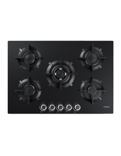 Plaque encastrable professionnelle noire avec brûleurs puissants