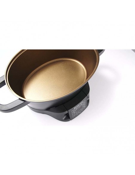 Multicuiseur programmable noir pour cuisson vapeur et rôtissage