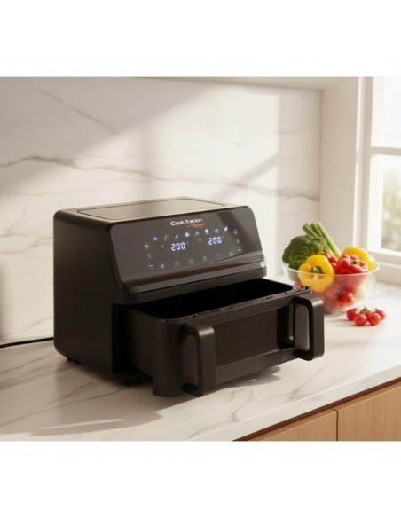 Minuterie et thermostat réglables friteuse duo Techwood