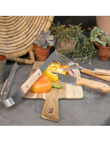 kit barbecue 4 pièces ustensiles pour grillades acier inoxydable