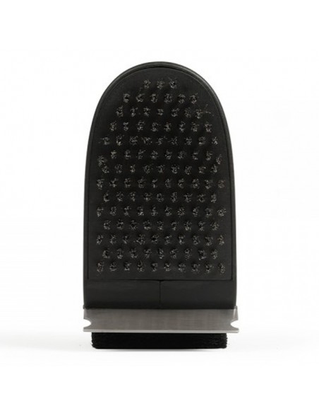 Ustensile nettoyage barbecue avec racloir métal et éponge