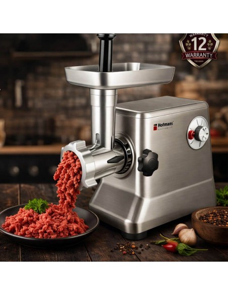 Hachoir électrique Hoffmans rapide et robuste pour viande