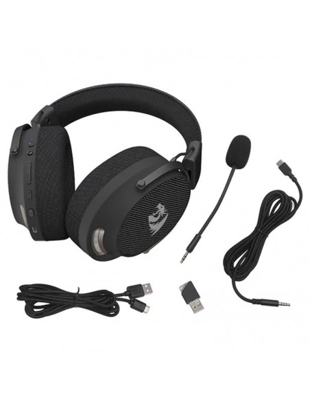 Casque gaming noir avec connectivité Bluetooth et USB Type-C