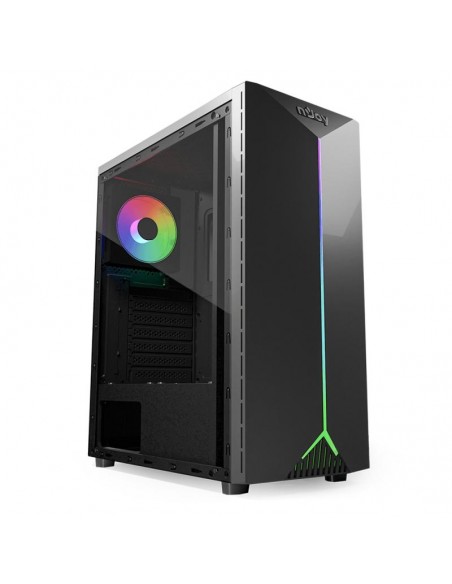 Boîtier Gamer NJOY ANIL vue latérale panneau vitré RGB