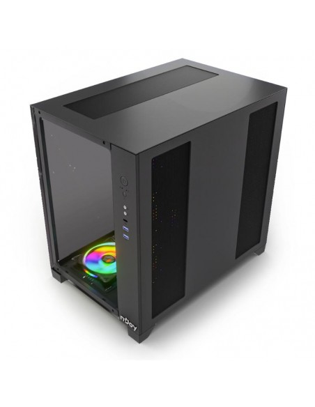 Boîtier Gamer NJOY Aura noir vue intérieure compatible ATX micro ATX