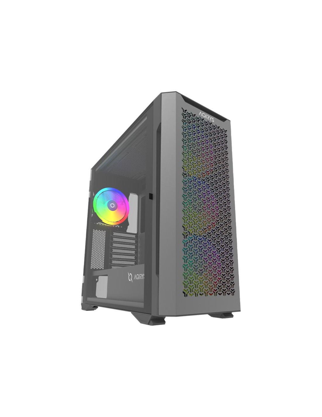 AQIRYS AQUILLA noir RGB verre trempé design gaming