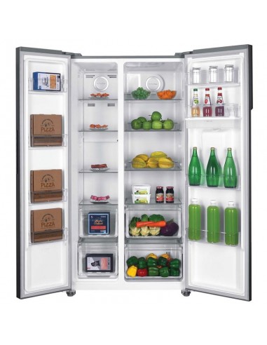 Réfrigérateur inox hoover double porte cuisine moderne familiale