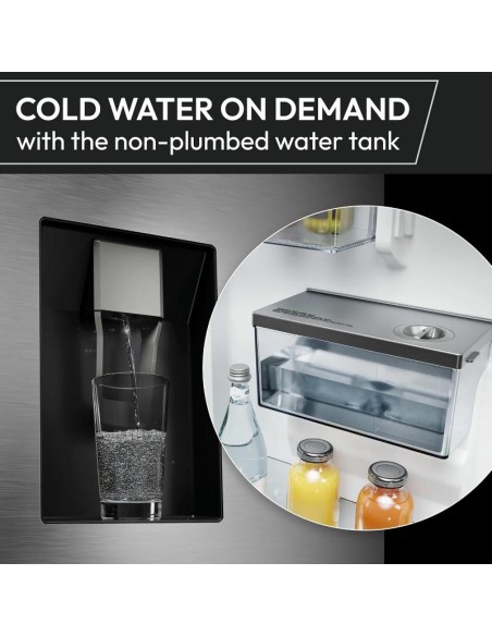 Réfrigérateur Side By Side Hoover avec distributeur d’eau intégré pratique