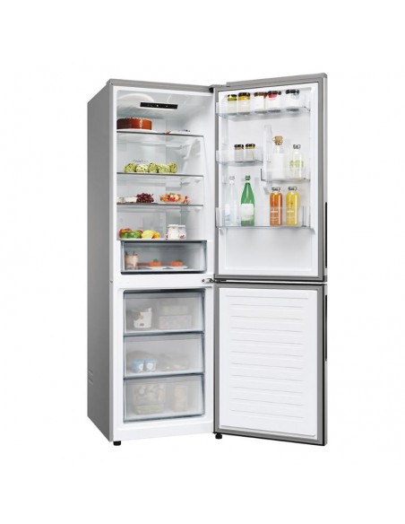 Frigo combiné Hoover HONCQ2T618EX 355 litres design inox moderne cuisine