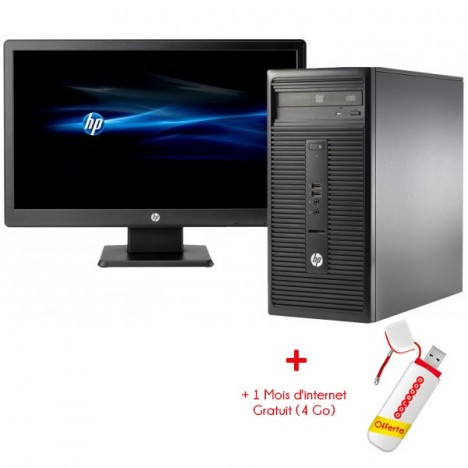 Pc de bureau HP 280 G1 / Dual Core / 4 Go + Clé 3G Ooredoo