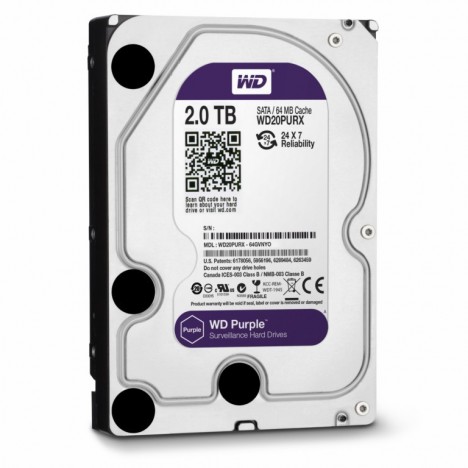 Disque Dur Interne 3.5" Western Digital Purple 2 To Disque Dur Interne 3.5" Western Digital Purple 2 To