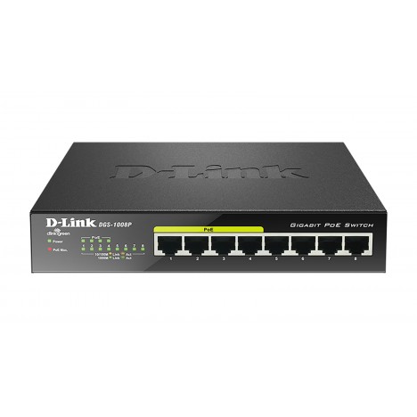 Switch D-Link 8 ports Gigabit Dont 4 Ports PoE