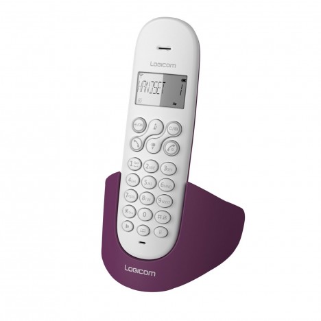 Téléphone Fixe Logicom Aura 150 Solo Sans Fil / Aubergine Téléphone Fixe Logicom Aura 150 Solo Sans Fil / Aubergine