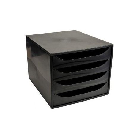 Bloc de 4 Tiroirs Ecobox Caisson / Noir