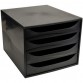 Bloc de 4 Tiroirs Ecobox Caisson / Noir Bloc de 4 Tiroirs Ecobox Caisson / Noir