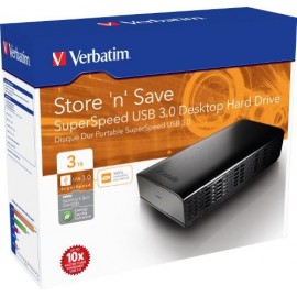 Disque Dur Externe Verbatim Store 'n' Save 2.5" USB 3.0 / 3 To Disque Dur Externe Verbatim Store 'n' Save 2.5" USB 3.0 / 3 To