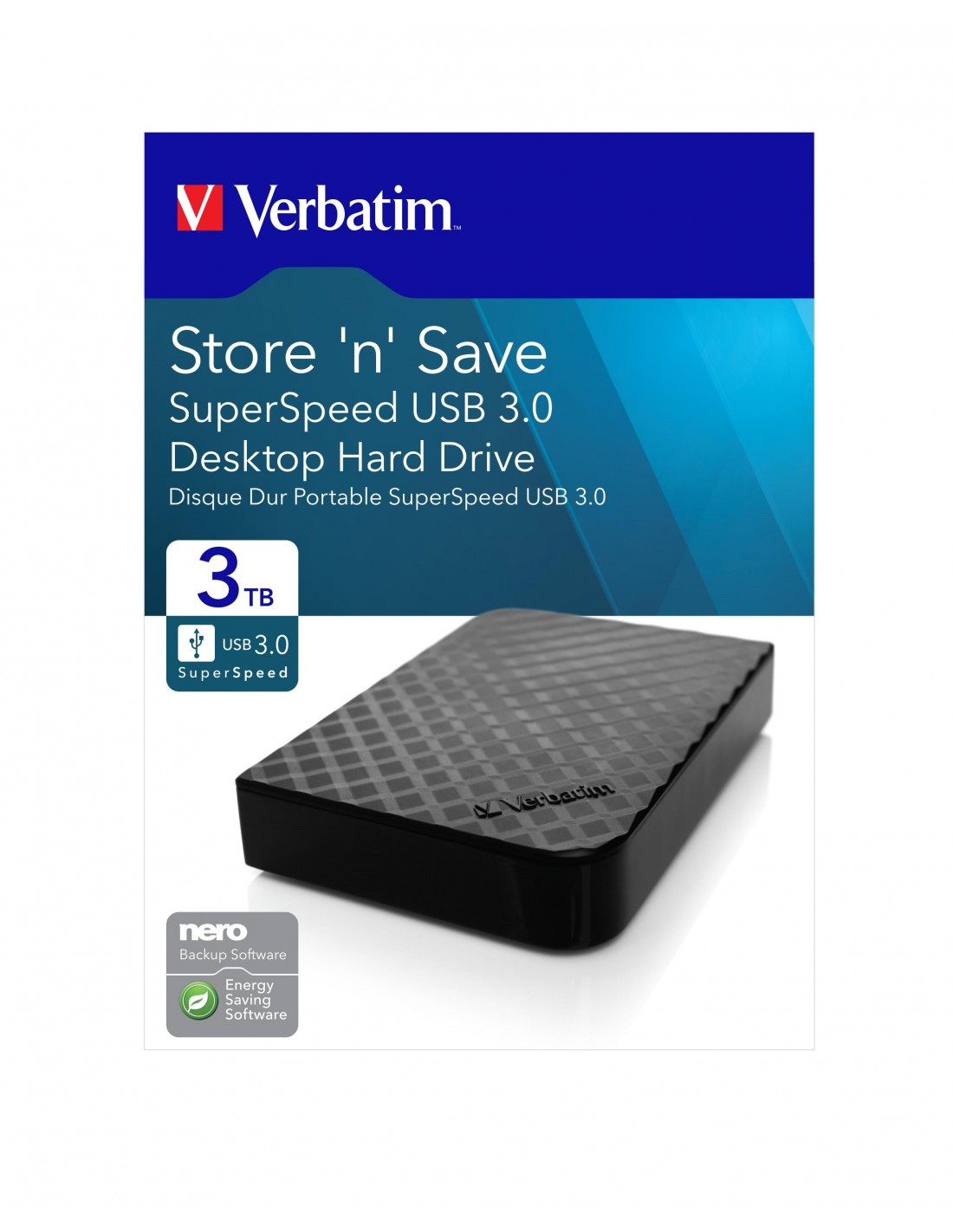 Prix disque dur externe Verbatim Store 'n' Save 3.5 3 To Tunisie